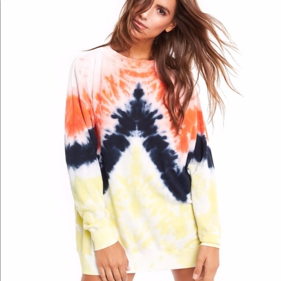 Wildfox Burst Tie Dye Oversized Sweatshirt Jumper - Picture 4 of 8